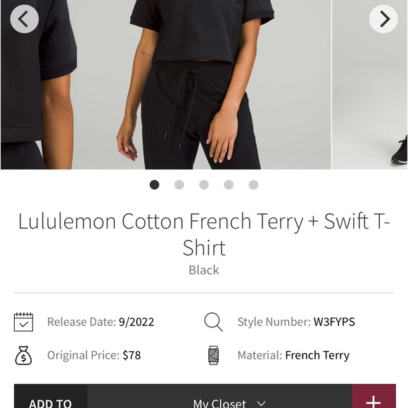 Lululemon cotton French terry + swift tee - Picture 2 of 2